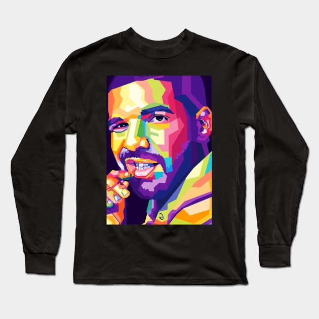 Drake Wpap Pop Art Long Sleeve T-Shirt by Zet Art